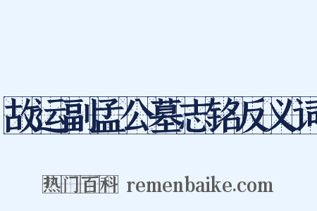 故运副孟公墓志铭反义词是什么意思的图片